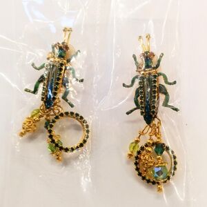 Lunch At The Ritz Grasshopper Clip Earrings